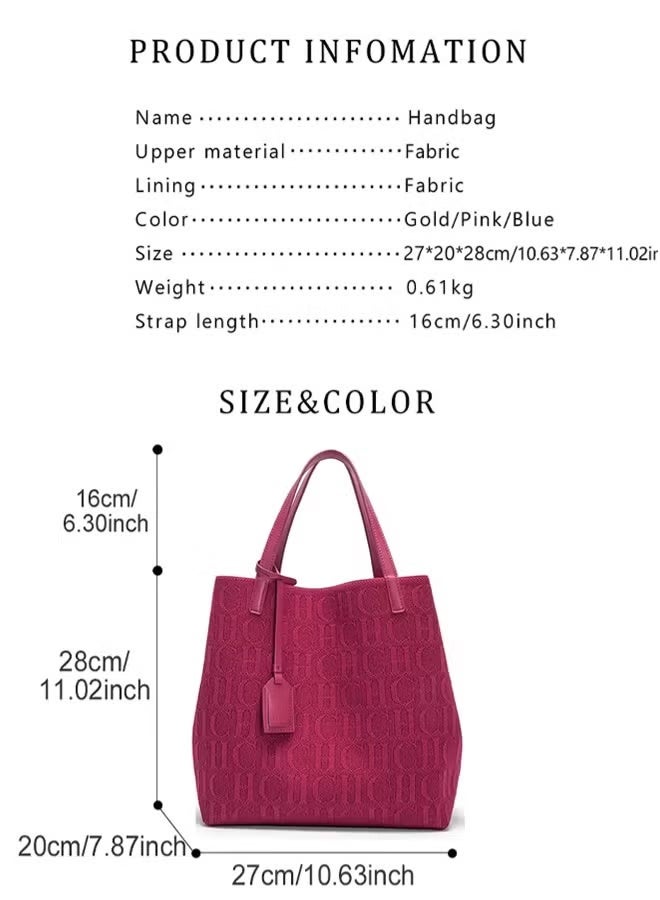 Chchmu CHCH New Fashionable Design Women's Large-capacity Tote Bag Red - Image 4